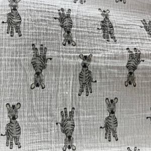 aden & anais White Gray Zebra Blanket Muslin 40x42